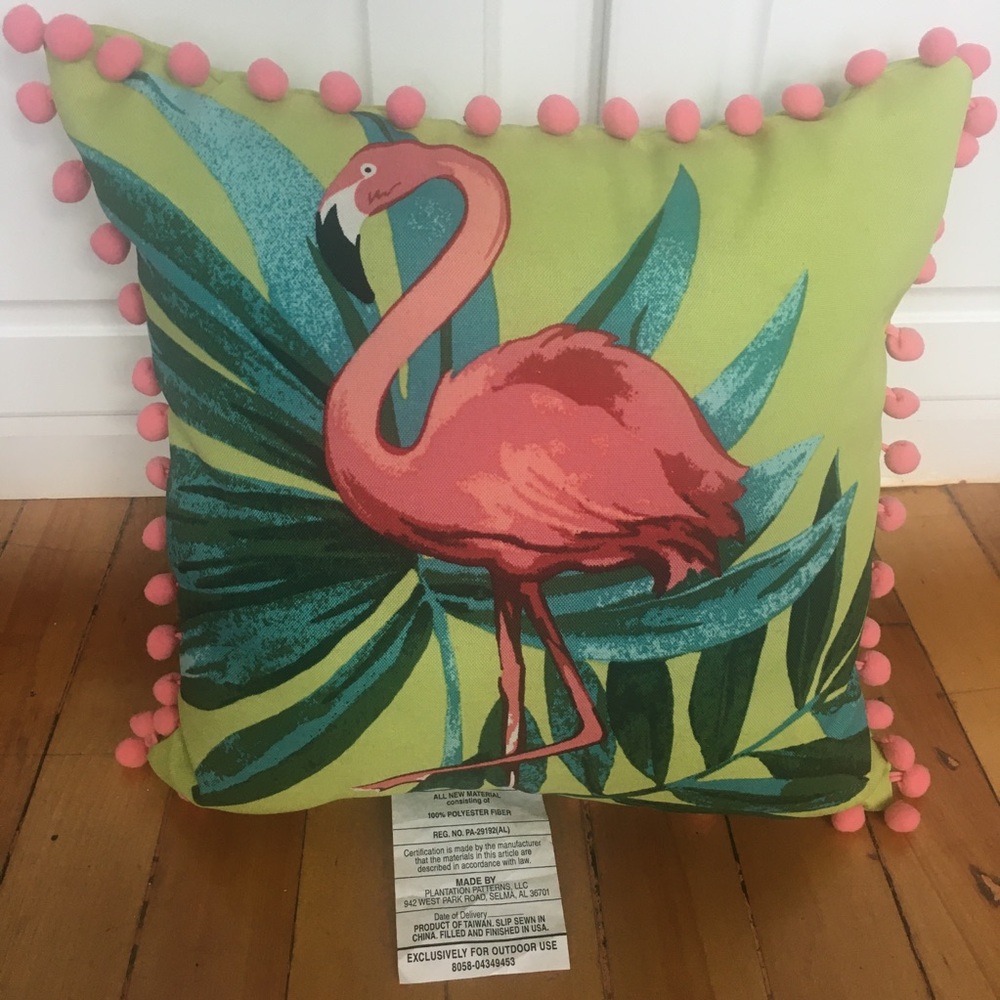 Flamingo Bonbon Throw Outdoor Pillow NWT